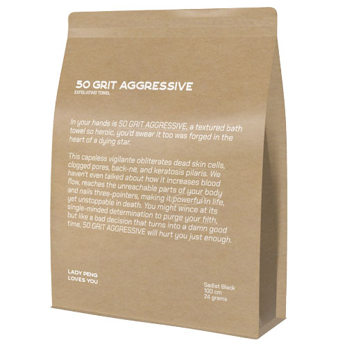 50 Grit exfoliating towel aftercare product at Bare By V