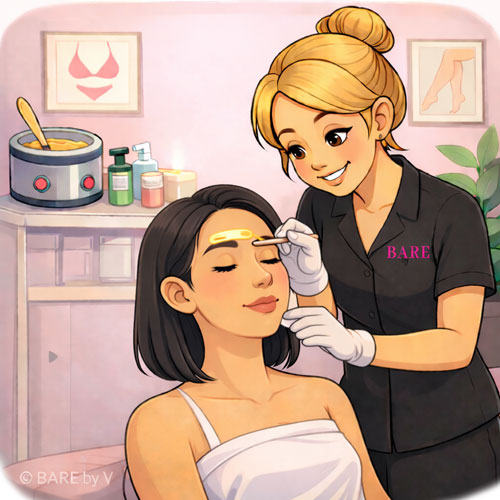 Eyebrow waxing service in Rochester NY at Bare By V