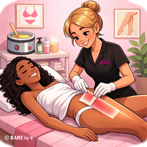 Full leg waxing service in Rochester NY at Bare By V