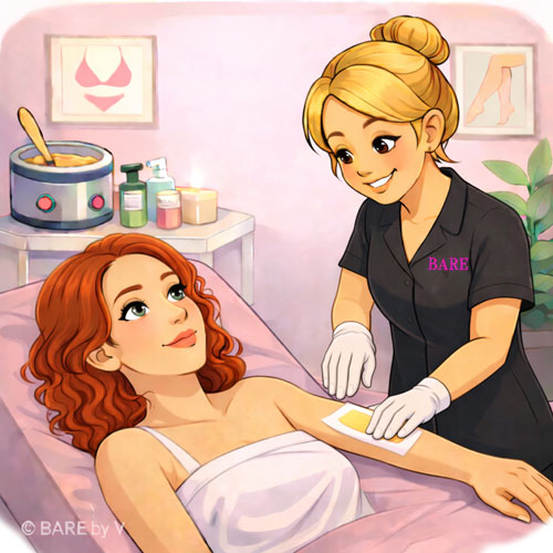 Half arm waxing service in Rochester NY at Bare By V
