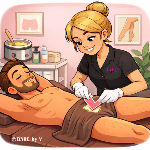 Manzilian waxing service in Rochester NY at Bare By V