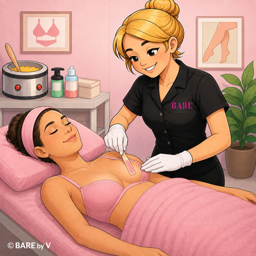 Nipple waxing add-on service in Rochester NY at Bare By V
