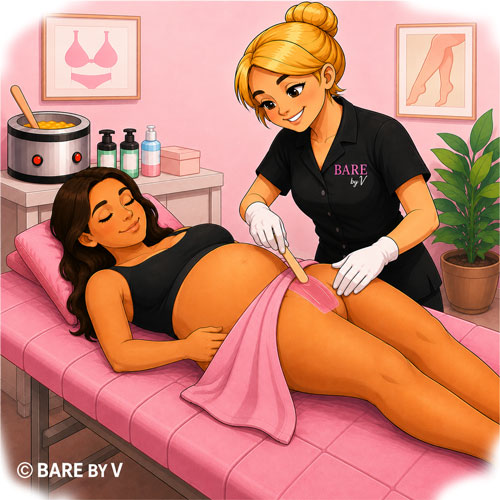 Prenatal Brazilian wax for expecting moms in Rochester NY at Bare By V