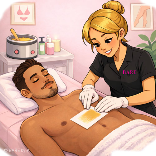 Stomach waxing service in Rochester NY at Bare By V
