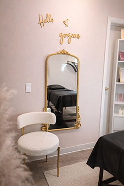 Waxing studio interior at Bare By V in Rochester NY